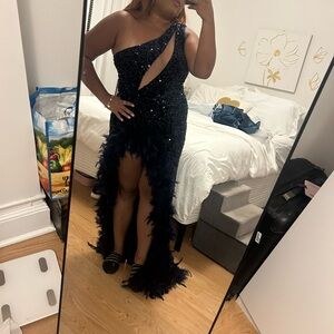 Fashion Nova Navy Sequin Gown